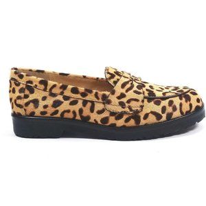 Vince Camuto Women's Mitchell2 Animal Print Real Cow Hair Penny Loafer 5M